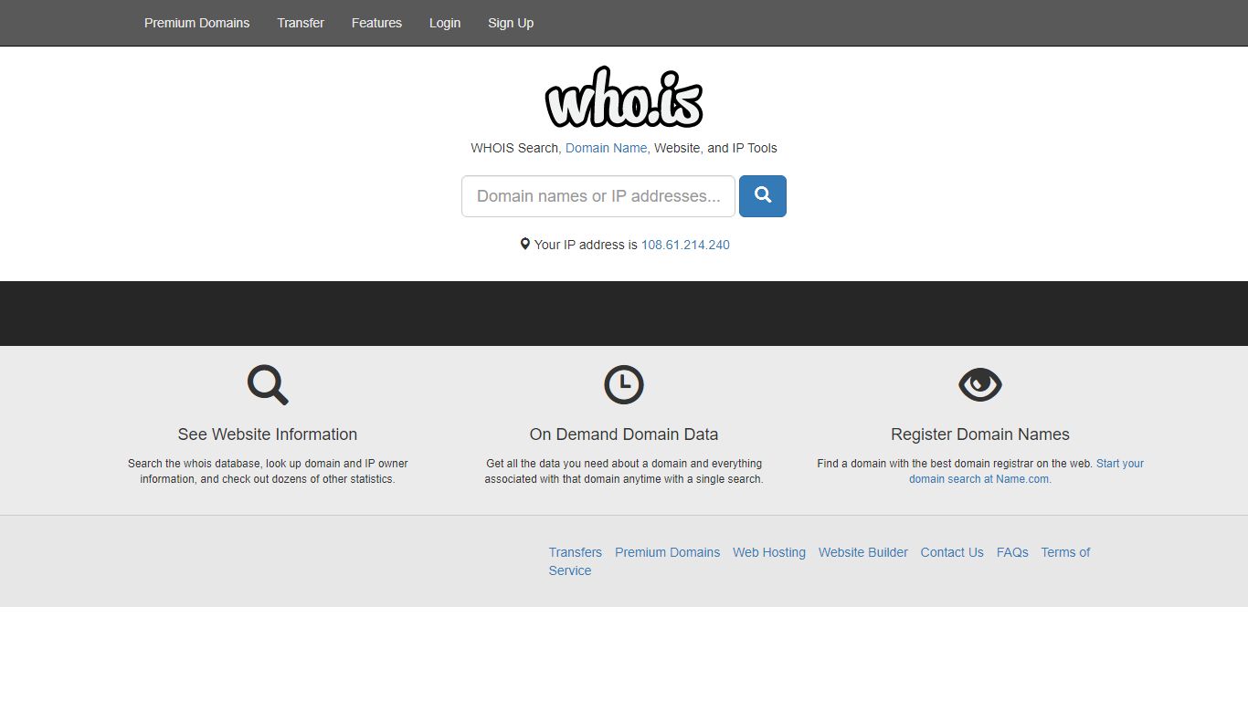 WHOIS Search, Domain Name, Website, and IP Tools - Who.is