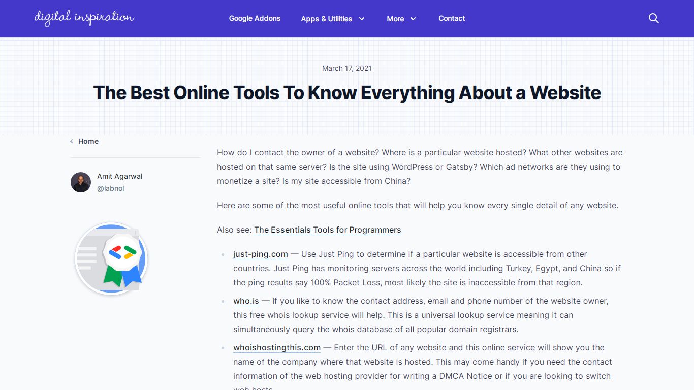 The Best Online Tools To Know Everything About a Website